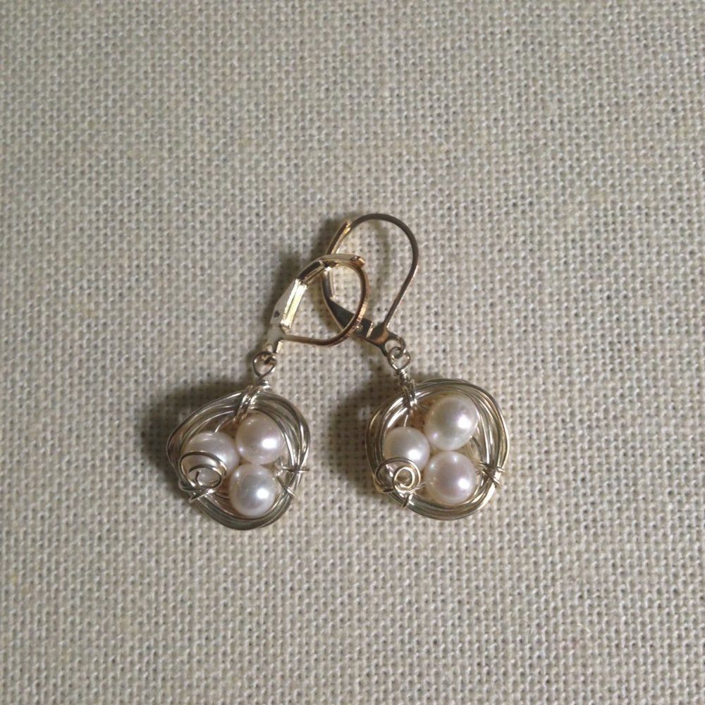 Sterling Silver Nest Earrings